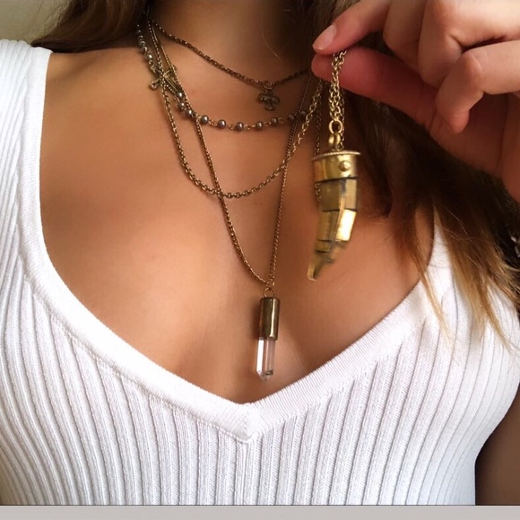 Jewelry - Gold Crystal Cross Layered Necklace